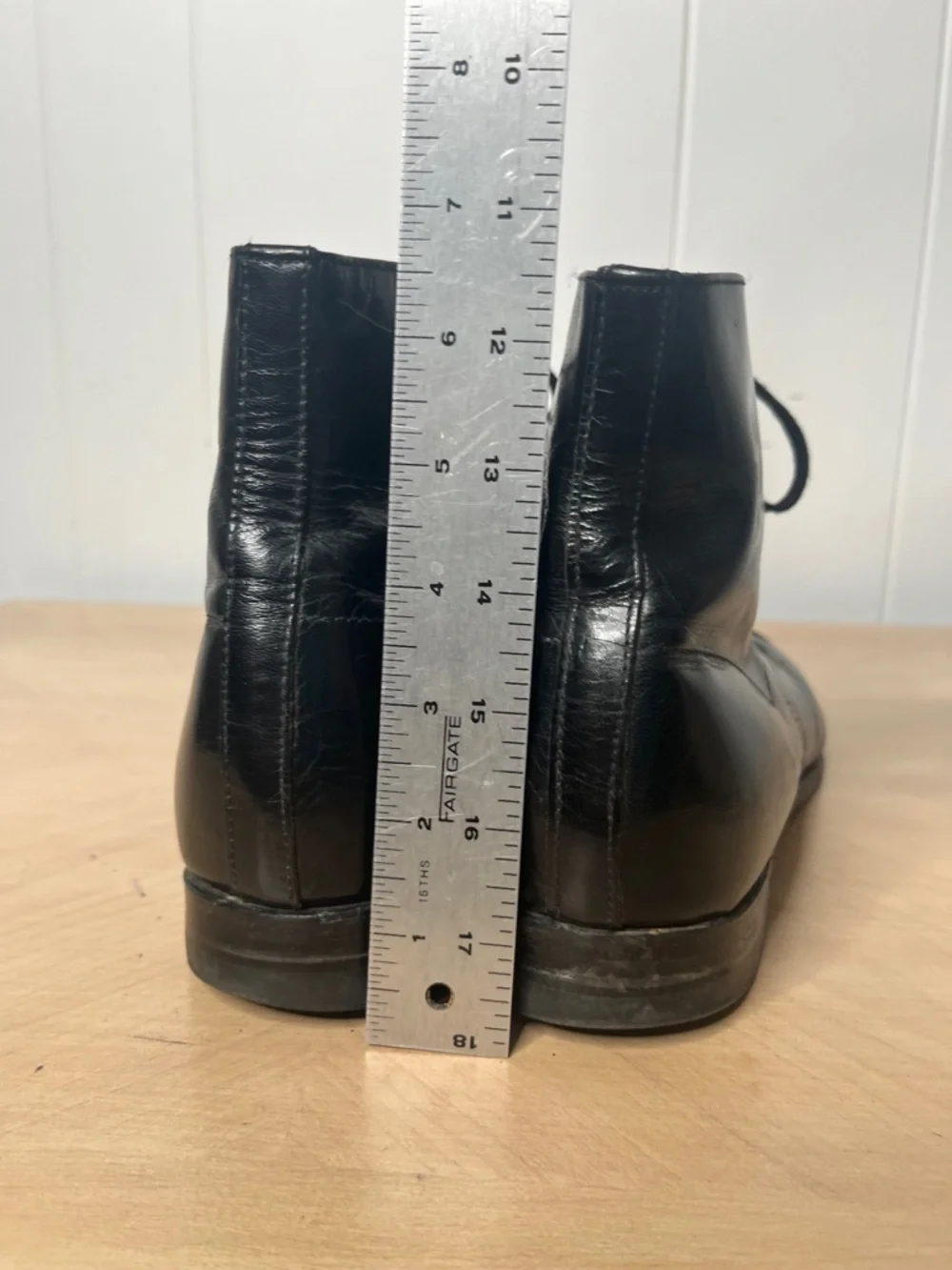 Stacy Adams Madison Cap-Toe Lace-Up Men's Boot Black Leather Size 10.5 D